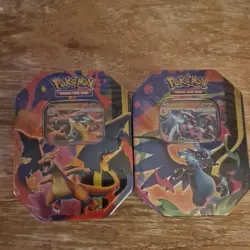 Pokemon TCG Mega Charizard X & Y Tins. BOTH TINS. Brand New & Sealed mint - Image 1