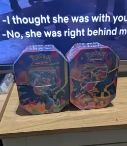 X2 Pokemon TCG Mega Charizard X & Y Tins. BOTH TINS. Brand New & Sealed - Image 1