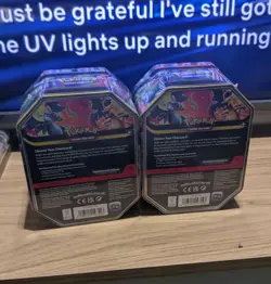 X2 Pokemon TCG Mega Charizard X & Y Tins. BOTH TINS. Brand New & Sealed - Image 2