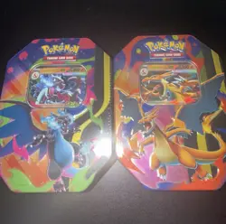 Pokemon TCG Mega Charizard X & Y Tins. BOTH TINS. Brand New & Sealed - Image 1