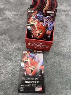 One Piece OP-16 The Time Of Battle Booster Pack Sleeves Lot of 50 Packs W Tray - Image 2
