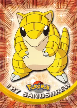 Sandshrew #27 - BLUE LOGO - NON-HOLO - SERIES 1 - TOPPS POKEMON CARD - NM/LP - Image 1