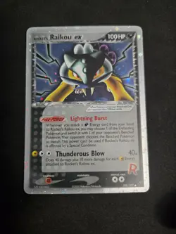SWIRL Rocket's Raikou ex #108/107 Deoxys LP+/NM Pokemon Card - Image 1