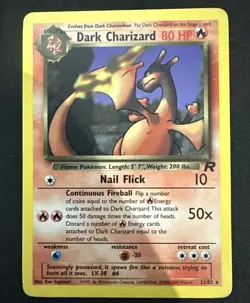 Dark Charizard 21/82 Non Holo Rare Team Rocket Pokemon TCG Wotc - Image 1