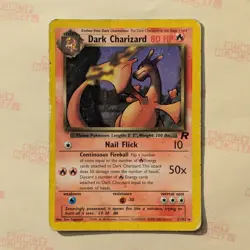 Dark Charizard 21/82 - Non Holo Rare - WOTC Team Rocket - DAMAGED ~ Pokemon TCG - Image 1