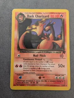 MP/HP Pokemon TCG Dark Charizard 21/82 Non-Holo Rare Team Rocket 2000 - Image 1