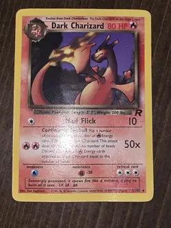 Pokemon TCG Dark Charizard 21/82 Non-Holo Rare Team Rocket Vintage WOTC - MP - Image 3