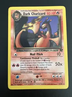 1999 Pokemon Team Rocket Dark Charizard 21/82 Non-Holo Rare WOTC Vintage LP Card - Image 1
