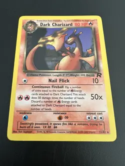 1999 Pokemon Team Rocket Dark Charizard 21/82 Non-Holo Rare WOTC Vintage LP Card - Image 3