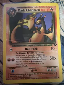 Pokemon Dark Charizard TCG 21/82 Non-Holo Rare Vintage WOTC Team Rocket LP - Image 1