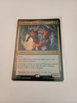 MTG Magic Wolverine, Fierce Fighter 0240 Foil Marvel Super Heroes - Image 1