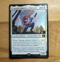 Magic: The Gathering Captain America, Liberator Legendary Creature Foil Rare 587 - Image 1