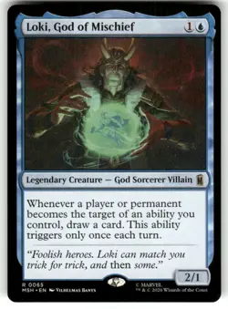 Loki, God of Mischief 65 Rare Marvel Super Heroes Magic: The Gathering Near Mint - Image 1