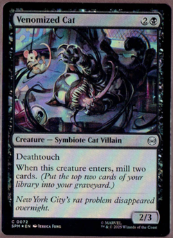Magic MTG - Venomized Cat Marvel's Spider-Man Foil - Image 1