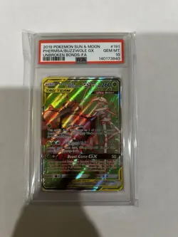 2019 POKEMON SUN & MOON UNBROKEN BONDS FULL ART/PHEROMOSA & BUZZWOLE GX PSA 10 - Image 1