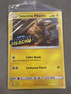 Pokemon 2019 Black Star Promo SM190 DVD Stamped Holo Detective Pikachu Sealed - Image 1