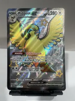 Pidgeot ex 221/091 Double Rare Shiny Paldean Fates Full Art Pokemon TCG | NM - Image 1