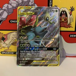 Celebi & Venusaur GX Sun & Moon Promo Pokemon SM167 Tag Team HP - Image 1