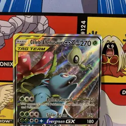 Celebi & Venusaur GX Sun & Moon Promo Pokemon SM167 Tag Team HP - Image 3