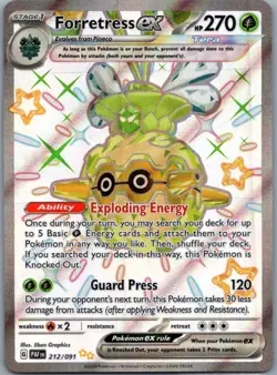 Forretress ex 212/091 Shiny Ultra Rare Paldean Fates Pokemon Holo Near Mint - Image 1