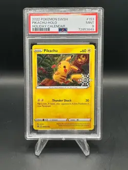 2020 Pokemon Sword & Shield PIKACHU Holiday Calendar Holo #153 PSA 9 - Image 1