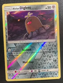 Alolan Diglett 86/149 Pokemon sun and moon Reverse Holo Common TCG LP - Image 1