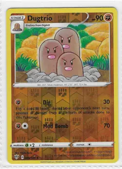 Dugtrio 085/189 Uncommon Darkness Ablaze Pokemon Reverse Holo Near Mint - Image 1