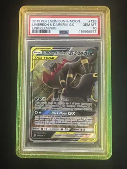 Pokemon 2019 Umbreon & Darkrai GX 125/236 Tag Team Unified Minds GEM MINT PSA 10 - Image 1
