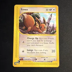 Nintendo Eevee 75/147 Aquapolis Common Regular Unlimited EN 2002 50 HP - Image 1