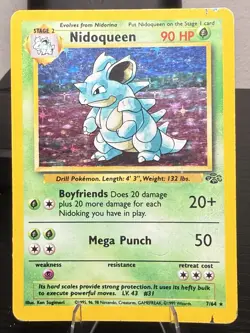 Pokemon TCG Nidoqueen Jungle 7/64 Holo Unlimited Holo Rare - Image 1