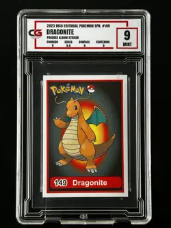 2023 Pokemon BGS PSA CGC Nico CG 9 Dragonite Red Sticker 149 Nintendo Alt - Image 1