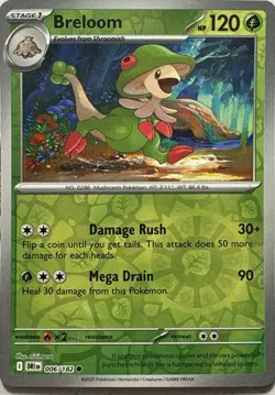 Breloom Reverse Holo Common Destined Rivals 006/182 Pokemon Near Mint - Image 1