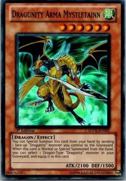 Yugioh Dragunity Arma Mystletainn SDDL-EN002 1st Edition Super Rare NM - Image 1