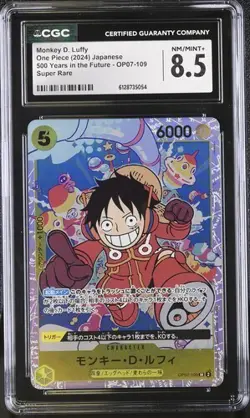 CGC 8.5 ONE PIECE Monkey D. Luffy OP07-109 SR 500 Years Future - Image 1
