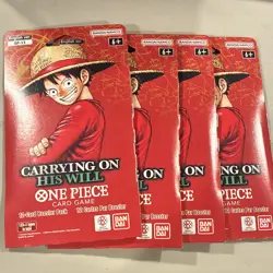 4 One Piece OP-13 sealed booster packs (Carrying On His Will) English ver - Image 1