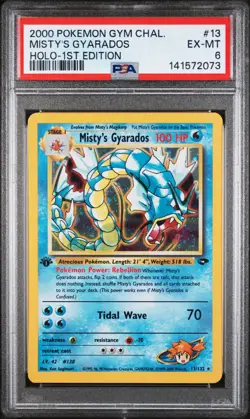 2000 Pokemon Gym Challenge 13/132 Misty's Gyarados Holo-1st Edition PSA 6 - Image 1