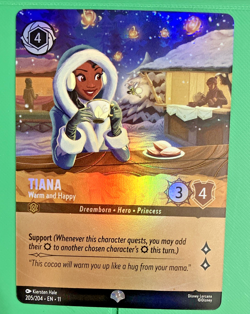 Disney Lorcana Tiana - Warm and Happy (Epic) 205/204 Winterspell Holo - Image 1