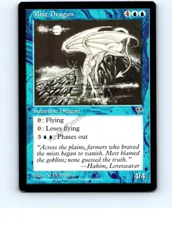 Mist Dragon Blue Rare Mirage MTG NP Near Mint or Better - Image 1