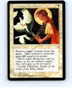 Swords to Plowshares White Uncommon Ice Age MTG NP Near Mint or Better - Image 1