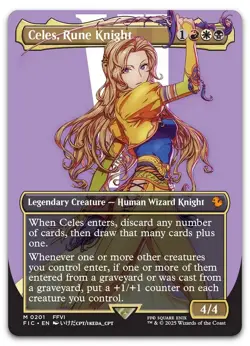 Celes, Rune Knight (Borderless) #201 (NM) Final Fantasy FIC Magic MTG - Image 1