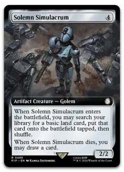 Solemn Simulacrum (Extended Art) #486 (NM) Fallout PIP Magic MTG - Image 1