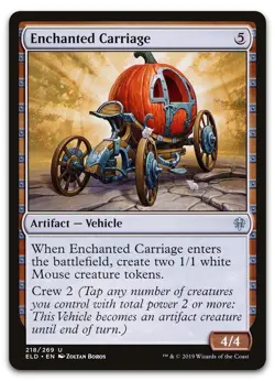 Enchanted Carriage #218 (LP) Throne of Eldraine ELD Magic MTG - Image 1