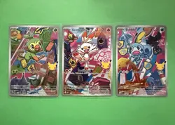 Pokemon First Partner Series 2 Illustration Galar Grookey, Scorbunny, Sobble NM - Image 1