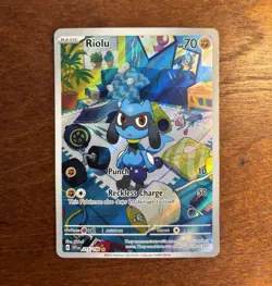 Pokemon TCG Riolu 215/198 SV01 Scarlet & Violet Illustration Rare Holo Full - Image 1