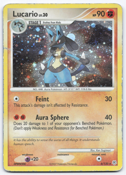 Lucario Reverse Holofoil Holo Rare Diamond and Pearl 6/130 HP - Image 1