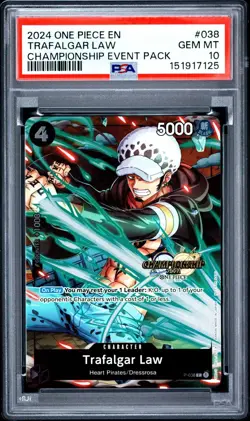 2024 ONE PIECE CHAMPIONSHIP 2024 EVENT PACK #038 TRAFALGAR LAW PSA 10 - Image 1