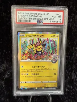 Pokemon Shibuya's Pikachu Holo Promo JPN 2019 PSA 8 #002 - Image 1