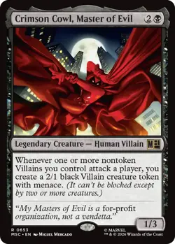 x1 Crimson Cowl, Master of Evil R MTG Commander: Marvel Super Heroes M/NM, Engli - Image 1
