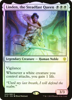 MTG FOIL Linden, the Steadfast Queen - Throne of Eldraine #020 - Image 1
