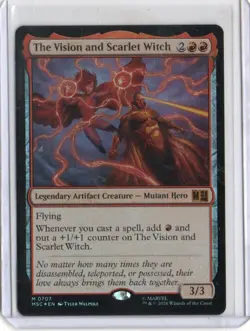 MTG MARVEL SUPER HEROES COMMANDER THE VISION AND SCARLET WITCG FOIL - Image 1